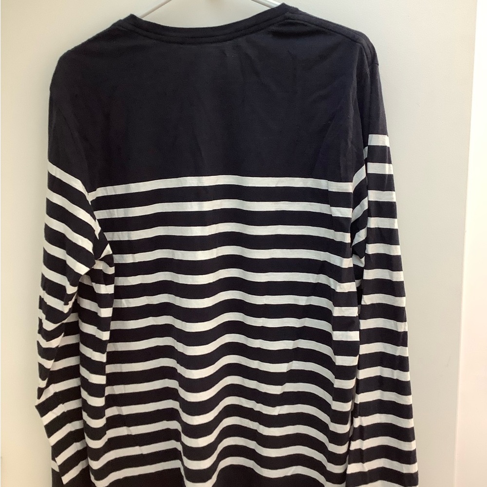 Vince Striped Black and White Long Sleeve T-Shirt - Picture 4 of 4